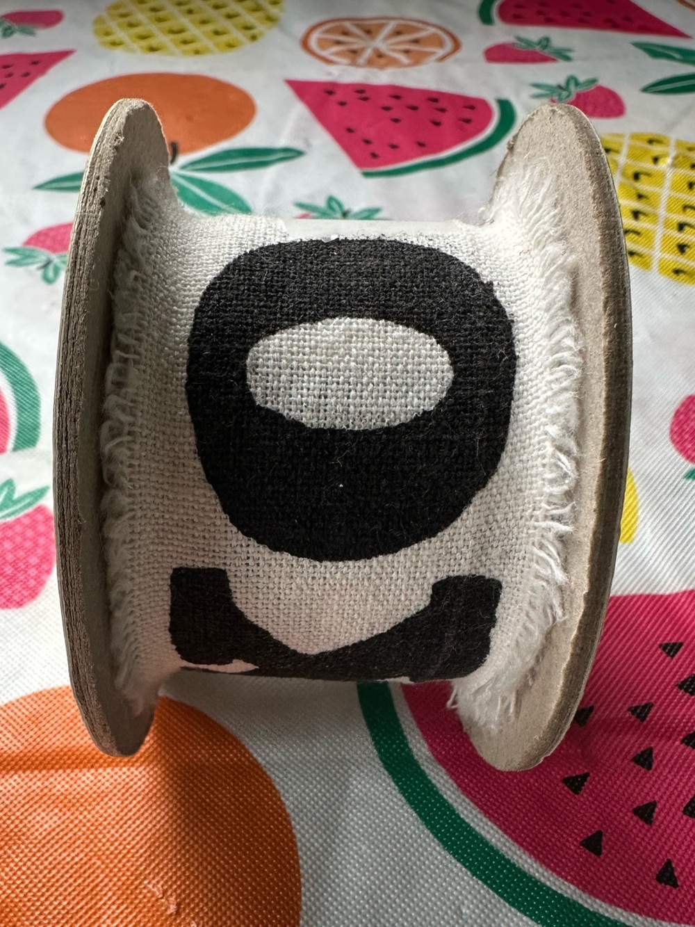 New XOXO Neutral Cream and Black Fabric Ribbon - Playful Letter Print
